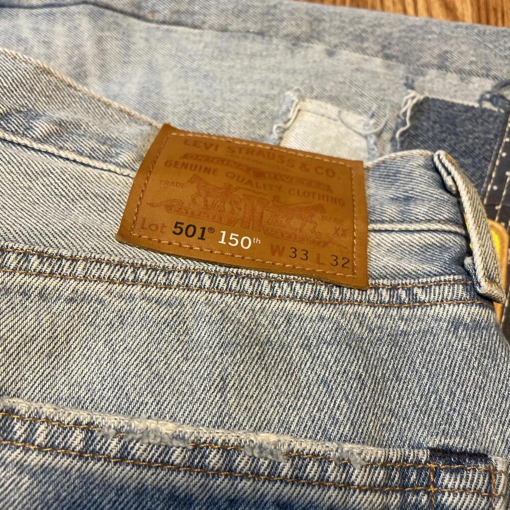 Levi’s 501 150th Anniversary Premium Patch Denim Jeans Men's Size 33x32 - Picture 2 of 6